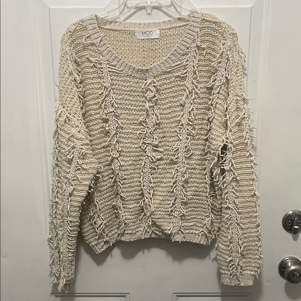 MOD Women's Textured Cream Sweater